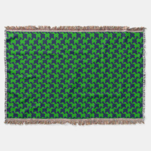 Green Houndstooth dogs Choose Color Throw Blanket