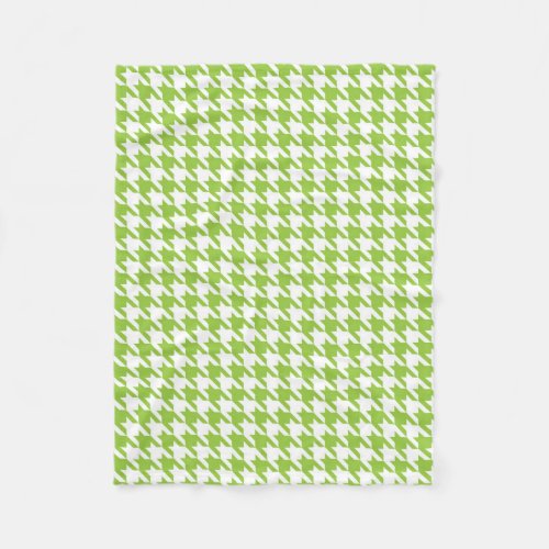 Green Houndstooth Fleece Blanket