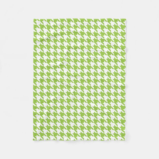 Green Houndstooth Fleece Blanket (Front)