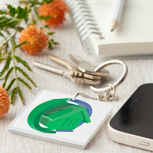 Green House And Arrows Keychain