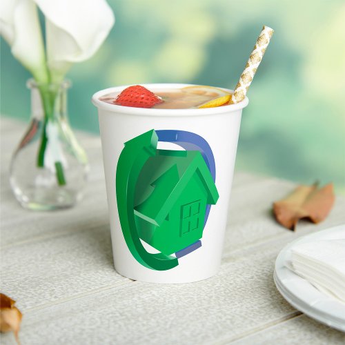 Green House And Arrows Paper Cups