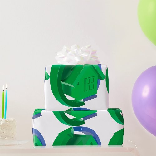 Green House And Arrows Wrapping Paper
