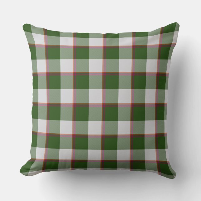 Green House and Mischka Gray Plaid Throw Pillow (Front)