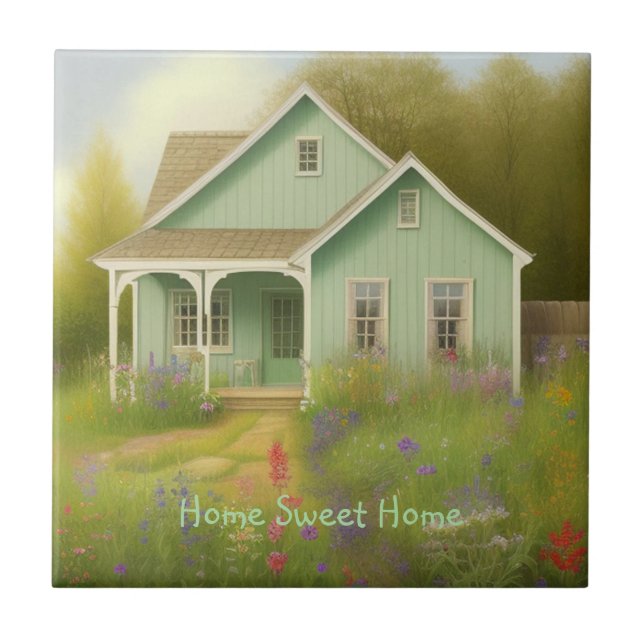 Green House Housewarming Ceramic Tile (Front)
