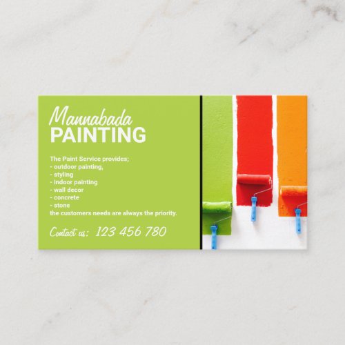 Green House Interior Wall Painting Service Business Card