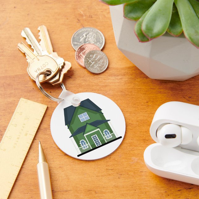 Green House Residential Building Keychain (Creator Uploaded)
