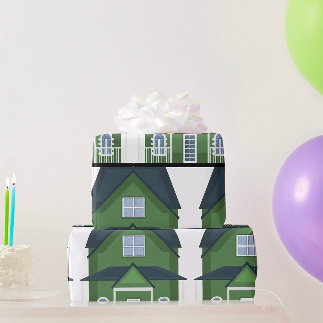 Green House Residential Building Wrapping Paper (Creator Uploaded)