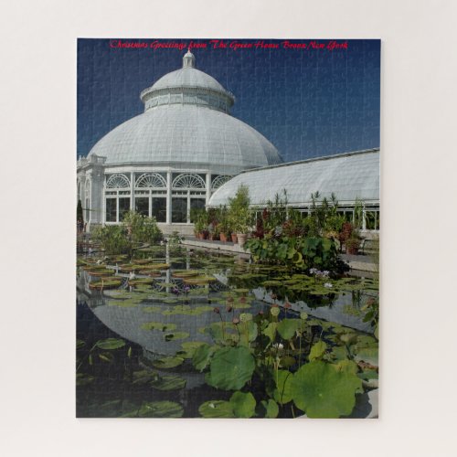 Green House The Bronx New York Christmas Greeting Jigsaw Puzzle