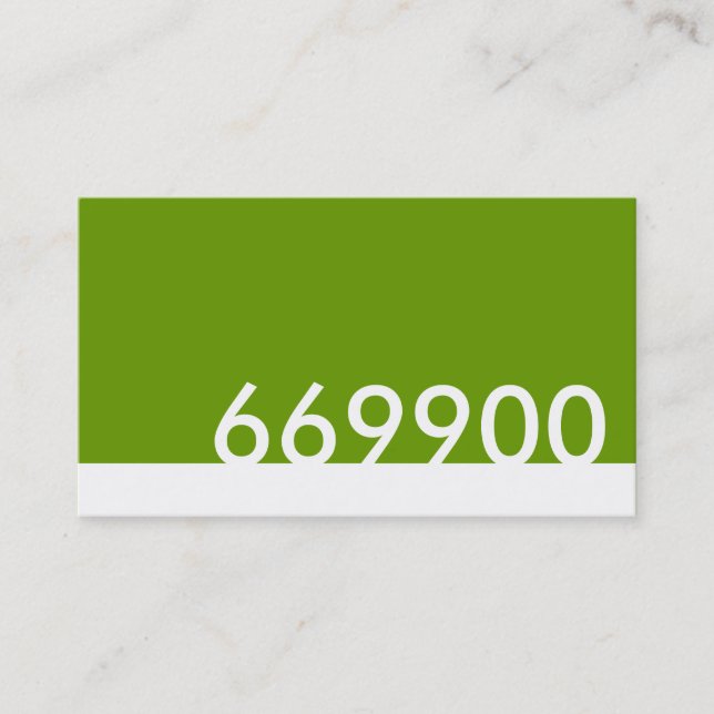 green html color code 669900 business card (Front)