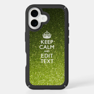 Green Hue Keep Calm Your Text iPhone 16 Case