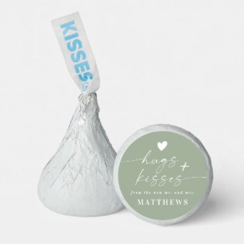Green Hugs & Kisses From The New Mr. & Mrs Wedding Hershey®'s Kisses® by GraphicBrat at Zazzle