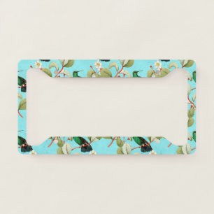 Green Hummingbird Branches Spring Vibes Colibri License Plate Frame