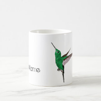 Green Hummingbird Custom Name Coffee Mug