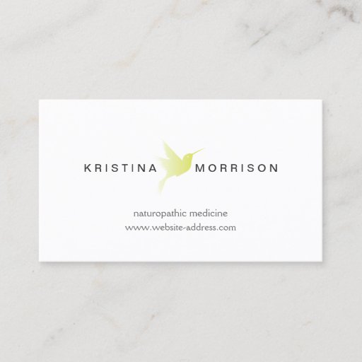 Customizable GREEN HUMMINGBIRD LOGO, Naturopathy, Healthcare Business Card Templates