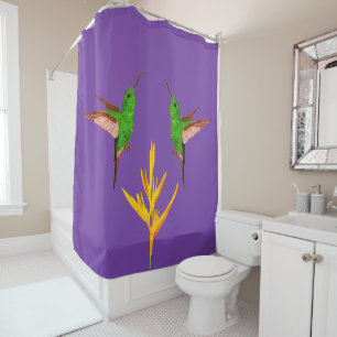 Green Hummingbird Shower Curtain