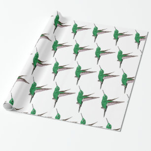 Green Hummingbirds Wrapping Paper