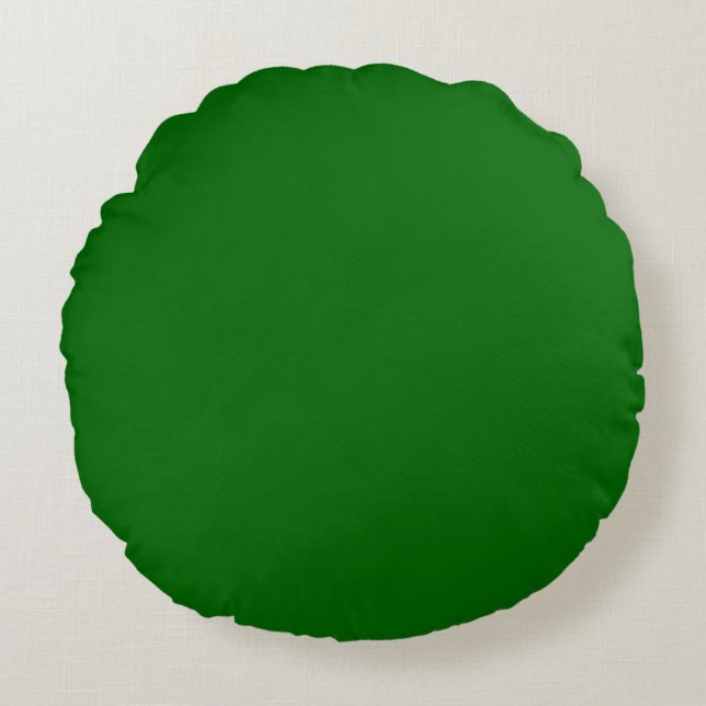 Green Hunter kelly solid plain color Custom Round Pillow (Front)