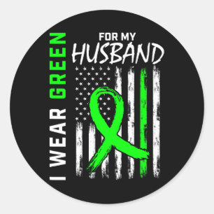 Green Husbynd Kidney Disease Cerebral Palsy Awaren Classic Round Sticker