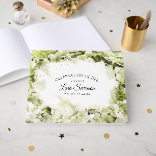 Green Hydrangea Celebration of Life Memorial Guest Book
