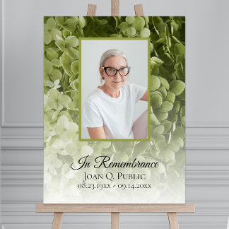 Green Hydrangea Floral Celebration of Life Funeral Foam Board