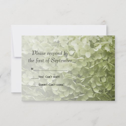 Green Hydrangea Floral Wedding RSVP