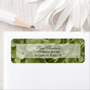 Green Hydrangea Flower Return Address Label