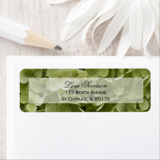 Green Hydrangea Flower Return Address Label