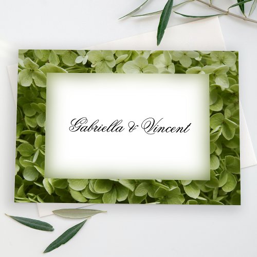 Green Hydrangea Flower Wedding Flat Notes