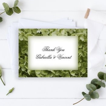 Green Hydrangea Flower Wedding Thank You Notes Invitation by loraseverson at Zazzle