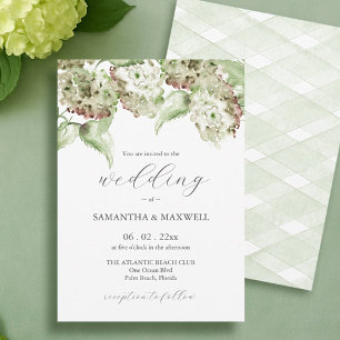 Green Hydrangea Informal Wedding Invitation