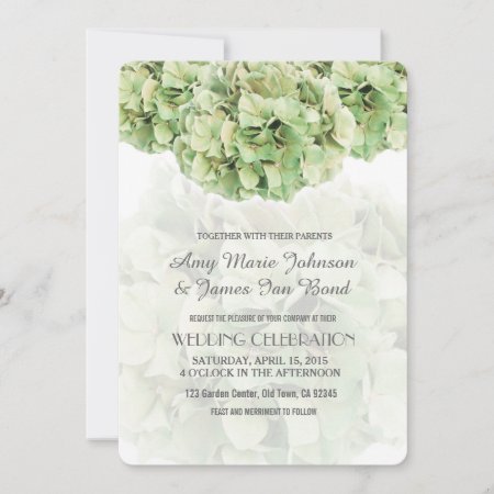 Green Hydrangea Spring Garden Wedding Invites