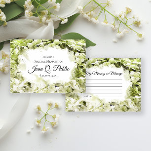Green Hydrangea Watercolor Share a Memory Funeral Note Card