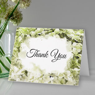 Green Hydrangea Watercolor Sympathy Thank You
