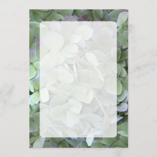 Green Hydrangea Wedding Fan Program Paper