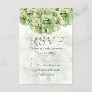 Green Hydrangea Wedding RSVP Card