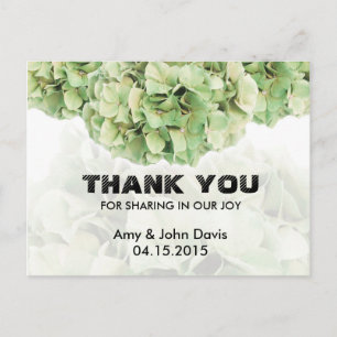 Green hydrangea wedding thank you notes hydrangea2