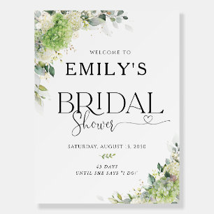 Green Hydrangeas Bridal Shower Foam Boards