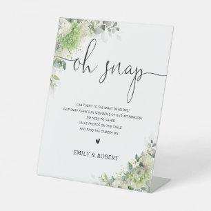 Green Hydrangeas Bridal Shower Oh Snap Sign