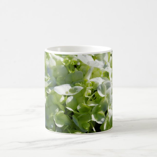 Green Hydrangeas Flowers Coffee Mug (Center)