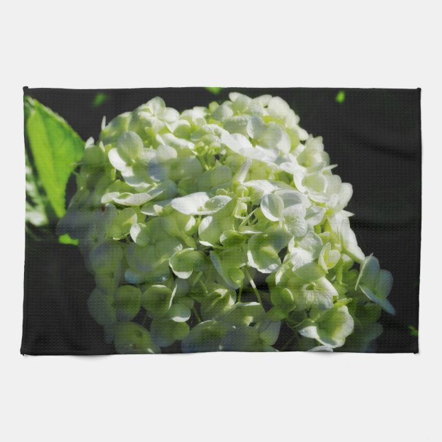 Green Hydrangeas Flowers Kitchen Towel (Horizontal)