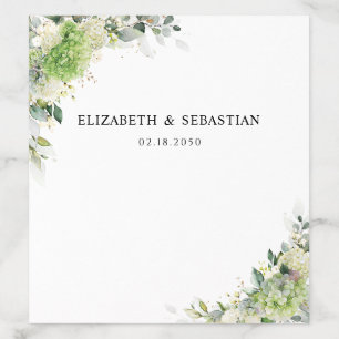 Green Hydrangeas Wedding Envelope Liner