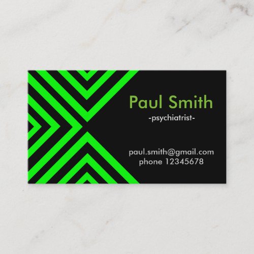 Green  hypnotic geometry business card