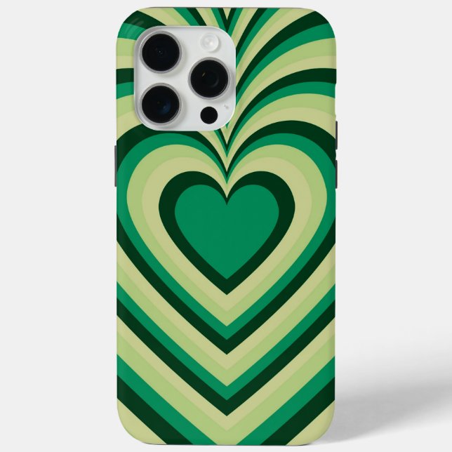 Green Hypnotic Heart Love Pattern Case-Mate iPhone Case (Back)