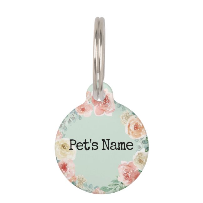 Green I am lost call mom pet flower ID Tag