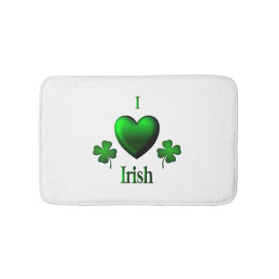 Green I Heart Irish Bathroom Mat