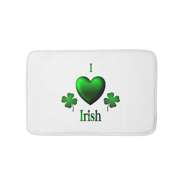 Green I Heart Irish Bathroom Mat (Front)