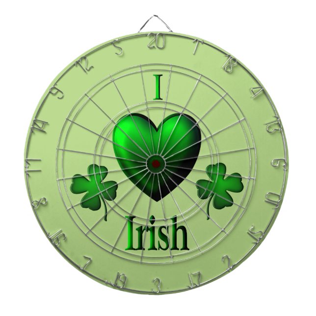 Green I Heart Irish Dartboard (Front)