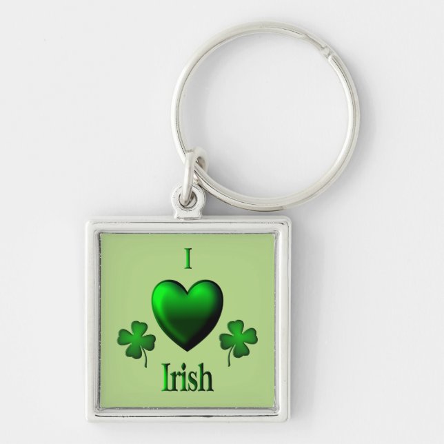 Green I Heart Irish Keychain (Front)