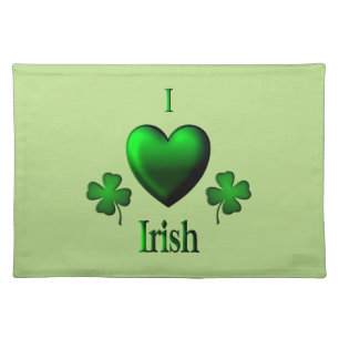 Green I Heart Irish Placemat