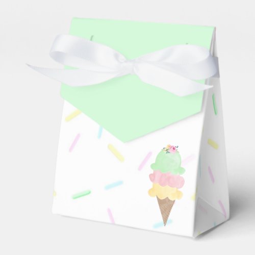 Green Ice Cream Party Favor Boxes